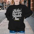 Haha Made You Read Books Bookworm Teacher Librarian Youth Crewneck Sweatshirt