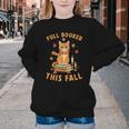 Halloween Fully Booked This Fall Book Ginger Cat Reading Youth Crewneck Sweatshirt