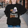 Halloween Teacher Women Cute Reading Ghost Read More Books Youth Crewneck Sweatshirt Halloween Teacher Women Cute Reading Ghost Read More Books Youth Crewneck Sweatshirt