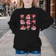Hearts Reading Book Lovers All Booked For Valentine Youth Crewneck Sweatshirt