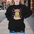 Highland Cow Reading Book Floral Bookworm Youth Crewneck Sweatshirt Highland Cow Reading Book Floral Bookworm Youth Crewneck Sweatshirt