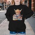 Highland Cow Reading Book Librarian Library Youth Crewneck Sweatshirt Highland Cow Reading Book Librarian Library Youth Crewneck Sweatshirt