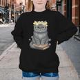 Just A Girl Who Loves Cats & Books Bookish Women Youth Crewneck Sweatshirt