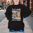 Just a Girl Who Loves Cats And Books Youth Crewneck Sweatshirt