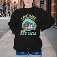 I Just Want To Read Books And Pet Cats Cat Book Lovers Youth Crewneck Sweatshirt