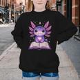 Kawaii Axolotl Cute Axolotls Reading Book Youth Crewneck Sweatshirt