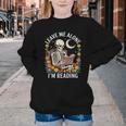 Leave Me Alone Skeleton Reading Book Floral Moon Librarian Youth Crewneck Sweatshirt Leave Me Alone Skeleton Reading Book Floral Moon Librarian Youth Crewneck Sweatshirt