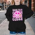 Library Book Fair Queen Vibe Groovy Tie Dye School Reading Youth Crewneck Sweatshirt