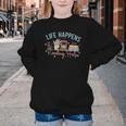 Life Happens Reading Helps Loves To Read Books Cats Youth Crewneck Sweatshirt