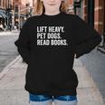 Lift Heavy Pet Dogs Read Books Gym Workout Weight Lifter Youth Crewneck Sweatshirt
