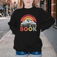 Take A Look It's In A Book Reading Book Vintage Rainbow Youth Crewneck Sweatshirt