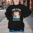 Take a Look It's In a Book Teacher Reading Apparel Youth Crewneck Sweatshirt