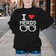 I Love Nerds I Heart Nerds For Science Book Knowledge Geeks Youth Crewneck Sweatshirt