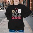Nothing Beats Reading Rock Paper Scissors Book Lover Library Youth Crewneck Sweatshirt