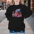 Octopus Reading Book Kraken Book Lover Youth Crewneck Sweatshirt