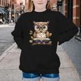 Owl Reading A Book Perched On A Branch Bookworm Youth Crewneck Sweatshirt