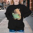 Pet Capybara Is Reading Library Capy Word Book Day Teacher Men Women Kids Youth Crewneck Sweatshirt