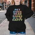 Pet Dogs Read Books Be Happy Dog Lover Youth Crewneck Sweatshirt
