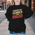 Powered By Comics And Snacks Comic Book Lover Youth Crewneck Sweatshirt Powered By Comics And Snacks Comic Book Lover Youth Crewneck Sweatshirt