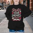 Read Your Cute Heart Out Teacher Librarian Love Reading Book Youth Crewneck Sweatshirt