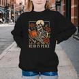 Read In Peace Skeleton Reading Book Halloween Teacher Youth Crewneck Sweatshirt