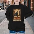 The Reader Cat Book Reading Halloween Tarot Card Youth Crewneck Sweatshirt