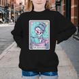 The Reader Retro Reading Skeleton Books Flowers Tarot Card Youth Crewneck Sweatshirt