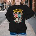 Reading Book Lover School Librarian Bruh It's Library Day Youth Crewneck Sweatshirt