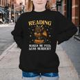 Reading Makes Me Feel Less Murdery Book Dragon Youth Crewneck Sweatshirt