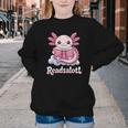 Readsalotl Axolotl Reading Cute Book Lover Bookworm Youth Crewneck Sweatshirt