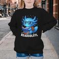 Readsolotl Blue Kawaii Axolotl Book Lover Reading Youth Crewneck Sweatshirt