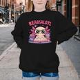 Readsolotl Pink Kawaii Axolotl Book Lover Reading Youth Crewneck Sweatshirt