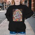 Retro Floral Red & Booked Library Reading 4th Of July Youth Crewneck Sweatshirt
