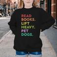 Retro Read Books Lift Heavy Pet Dogs Gym Book Lover Youth Crewneck Sweatshirt