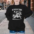 Retro We Read At Dawn Cowgirl Western Librarian Book Lover Youth Crewneck Sweatshirt