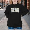 Retro Read Floral Reading Bookworm Librarian Book Lover Youth Crewneck Sweatshirt