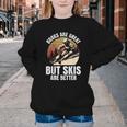 Skier BOOKS ARE GREAT BUT SKIS ARE BETTER Vintage Youth Crewneck Sweatshirt