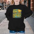 Softball Just A Girl Comic Book Style Graphic For Teens Youth Crewneck Sweatshirt