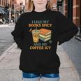 Spicy Books And Iced Coffee Book Lover Smut Reader Youth Crewneck Sweatshirt