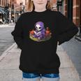 Spooky Grim Reaper Reading A Book Cute Creepy Halloween Youth Crewneck Sweatshirt