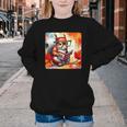 Squirrel Reading Comic Book On Autumn Branch Glasses Leaves Youth Crewneck Sweatshirt