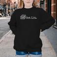 Stack Of Books Get Lit Book Reading Reader Youth Crewneck Sweatshirt
