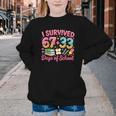 Survived 67 Days Of School Ice Cream Drip Apple Pencil Book Youth Crewneck Sweatshirt Survived 67 Days Of School Ice Cream Drip Apple Pencil Book Youth Crewneck Sweatshirt