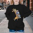 Teacher Shirt Giraffe Holding Books Bookworm Librarian Youth Crewneck Sweatshirt