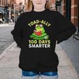 Toad-Ally 100 Days Smarter Frog Reading Book 100 School Day Youth Crewneck Sweatshirt