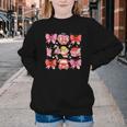 Valentine Cupid Coquette Pink Bow Apple Books Teacher Youth Crewneck Sweatshirt