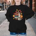 Vintage Books Tea Lovers Fall Autumn Leaves And Pumpkins Youth Crewneck Sweatshirt
