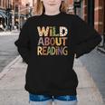 Wild About Reading Book Animal Children's Book Lover Teacher Youth Crewneck Sweatshirt