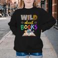 Wild About Reading Books Reader Bookworm Animals Book Lover Youth Crewneck Sweatshirt Wild About Reading Books Reader Bookworm Animals Book Lover Youth Crewneck Sweatshirt