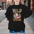 Wild About Reading Books Reader Lover Funny Teacher Animals For Men Women Kids Youth Crewneck Sweatshirt